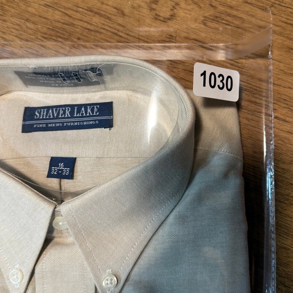 NWT Shaver Lake Wrinkle Free Oxford Ivory Dress Shirt Men 16 32-33 - Picture 4 of 5